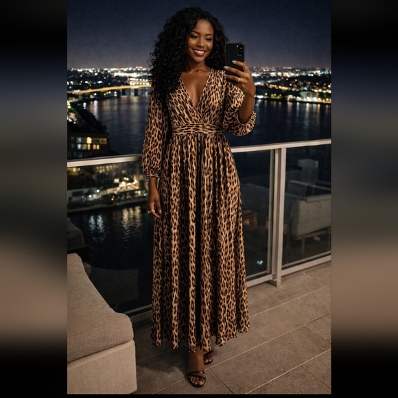 chinese dress ladies Michael Kors Designer animal print maxi dress size 12  Anita V Fashion &  Beauty